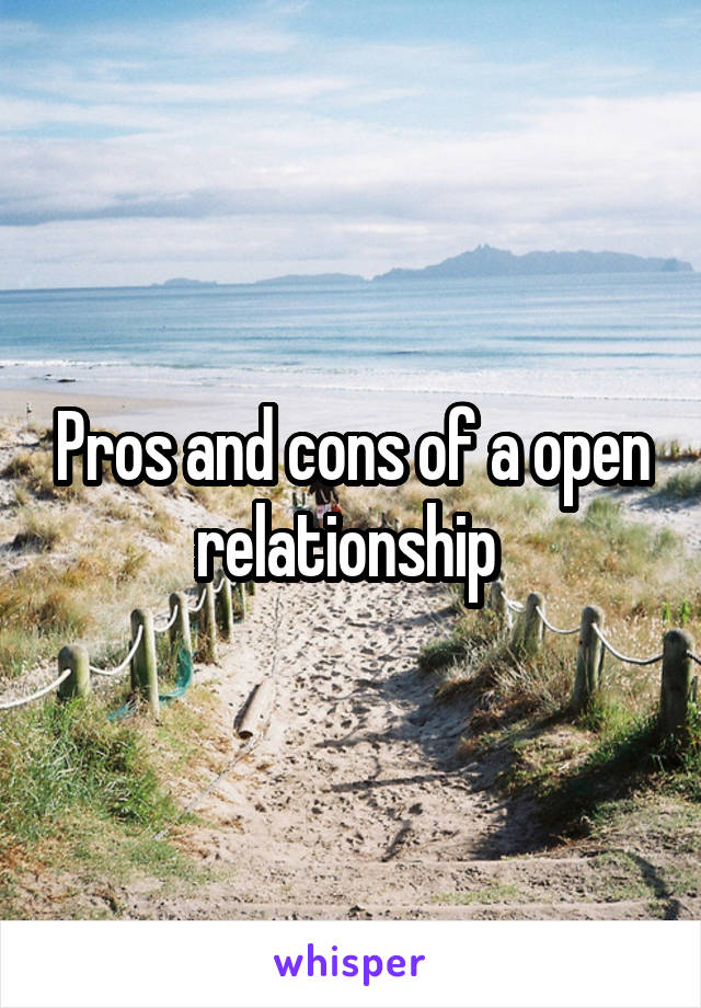 Pros and cons of a open relationship 