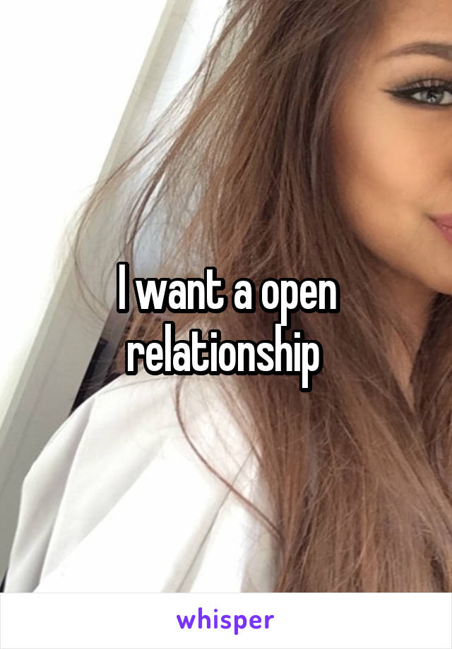 I want a open relationship 