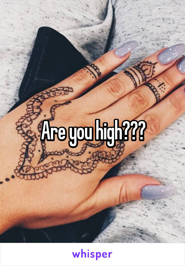 Are you high???