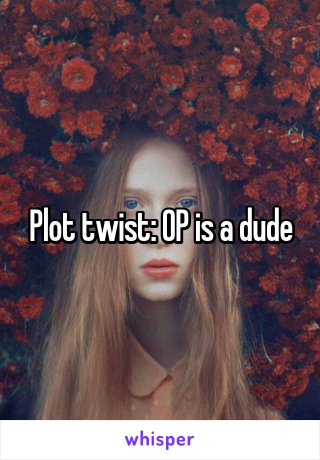 Plot twist: OP is a dude