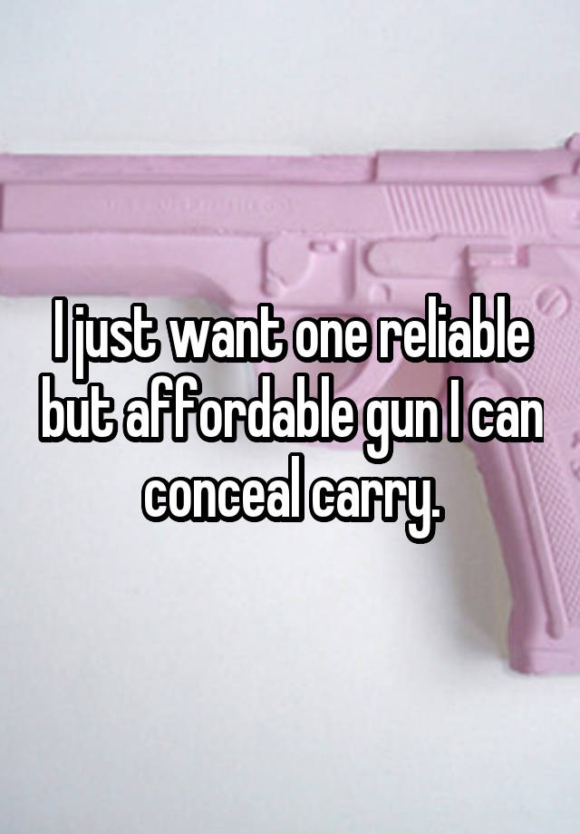 I just want one reliable but affordable gun I can conceal carry.