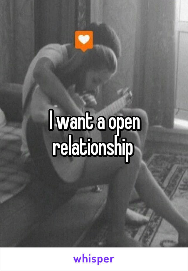 I want a open relationship 