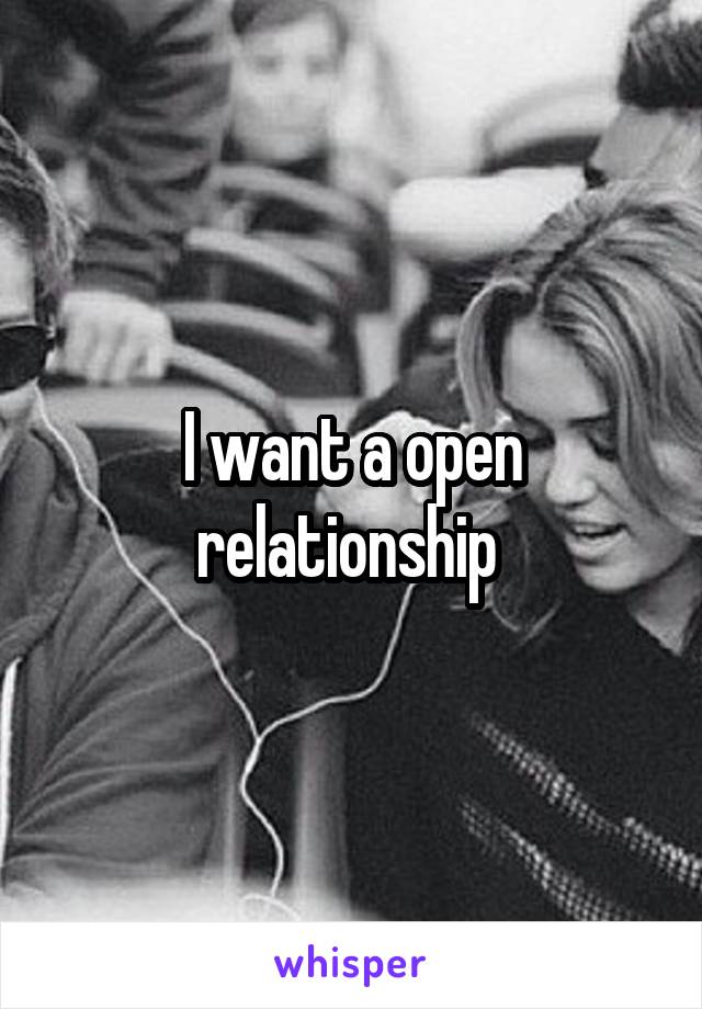 I want a open relationship 