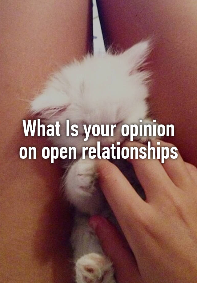 What Is your opinion on open relationships