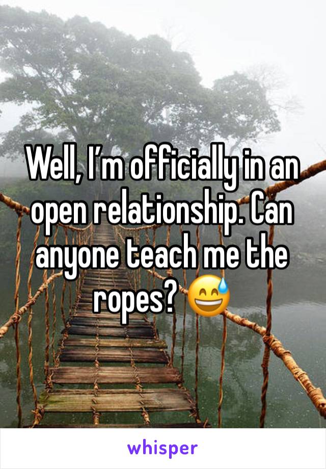 Well, I’m officially in an open relationship. Can anyone teach me the ropes? 😅