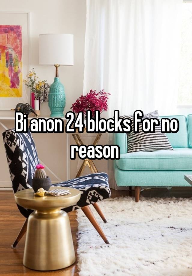 Bi anon 24 blocks for no reason 