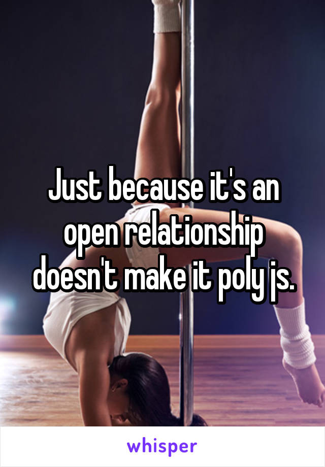 Just because it's an open relationship doesn't make it poly js.