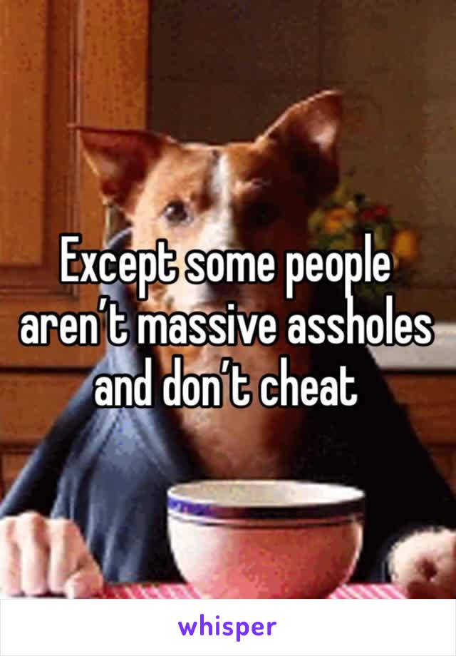 Except some people aren’t massive assholes and don’t cheat 