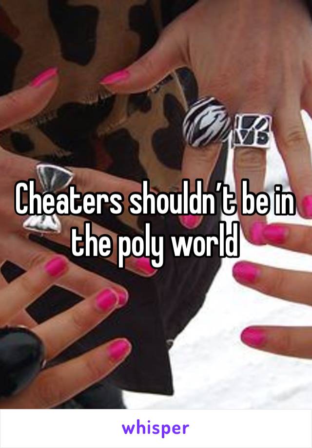 Cheaters shouldn’t be in the poly world 