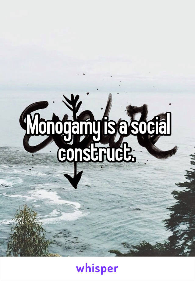 Monogamy is a social construct. 