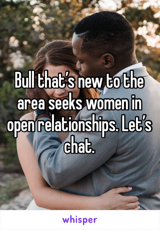 Bull that’s new to the area seeks women in open relationships. Let’s chat. 