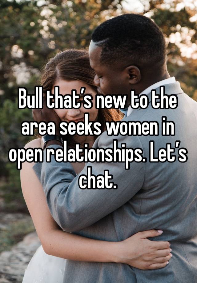 Bull that’s new to the area seeks women in open relationships. Let’s chat. 