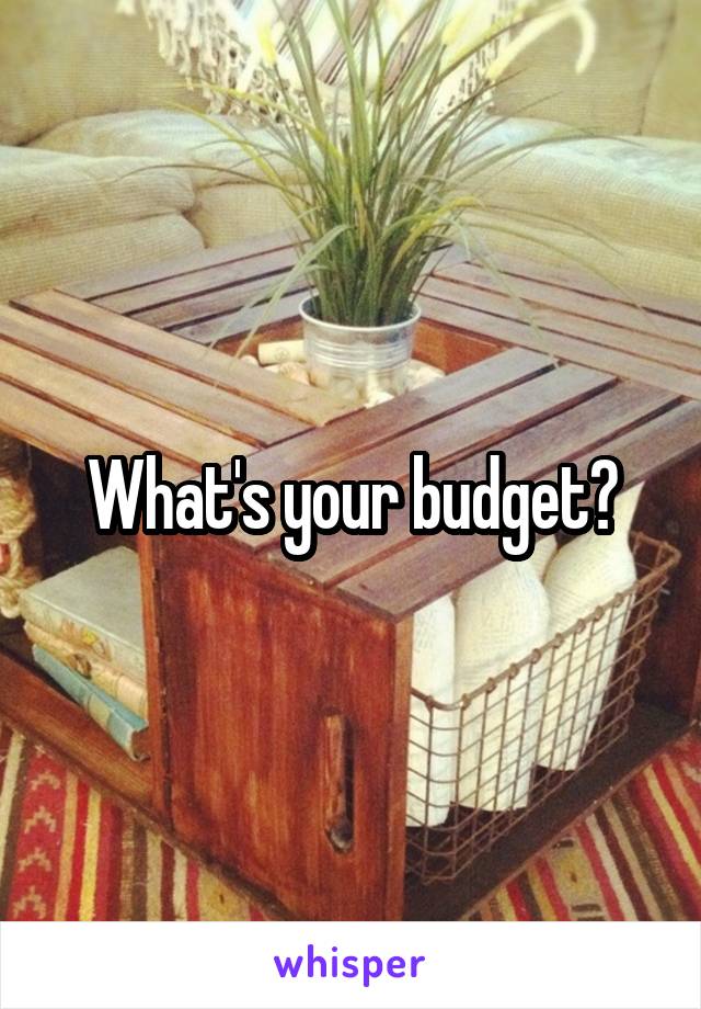 What's your budget?