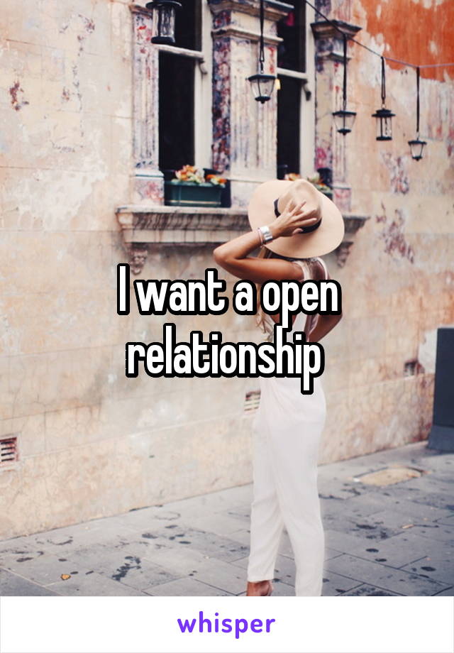 I want a open relationship 