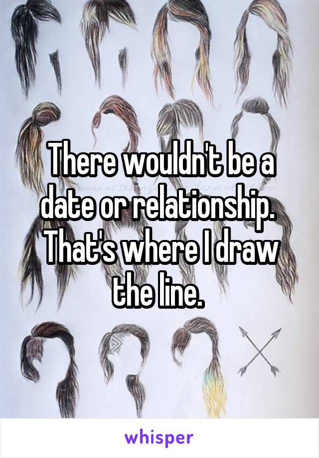 There wouldn't be a date or relationship.  That's where I draw the line. 