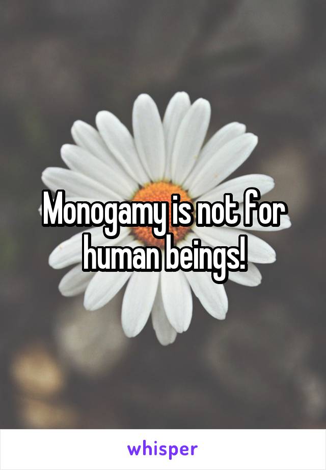 Monogamy is not for human beings!