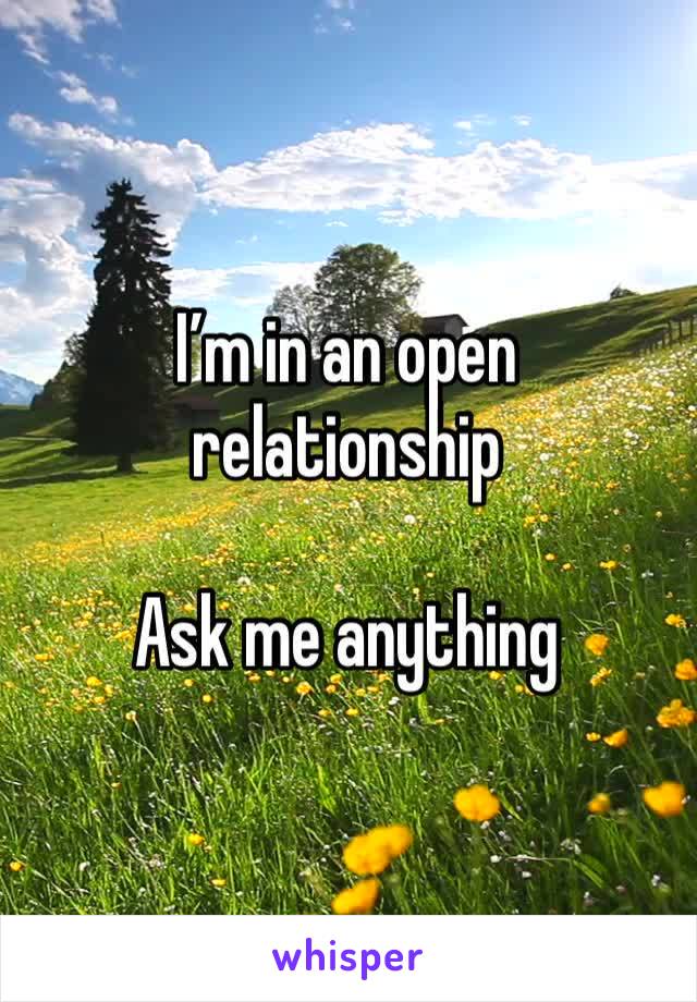 I’m in an open relationship 

Ask me anything 