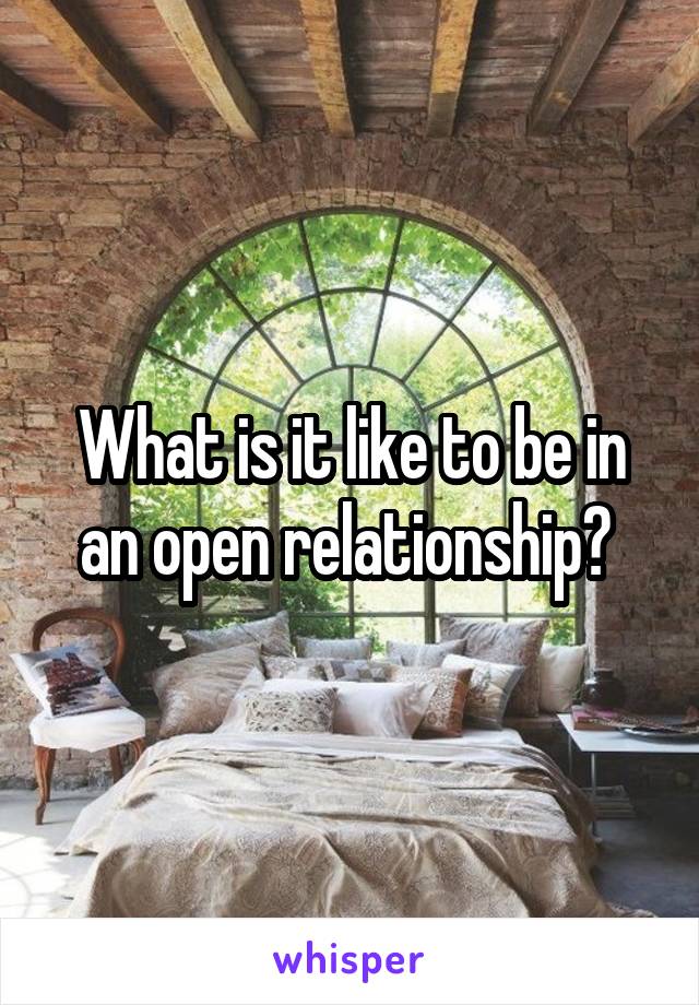 What is it like to be in an open relationship? 