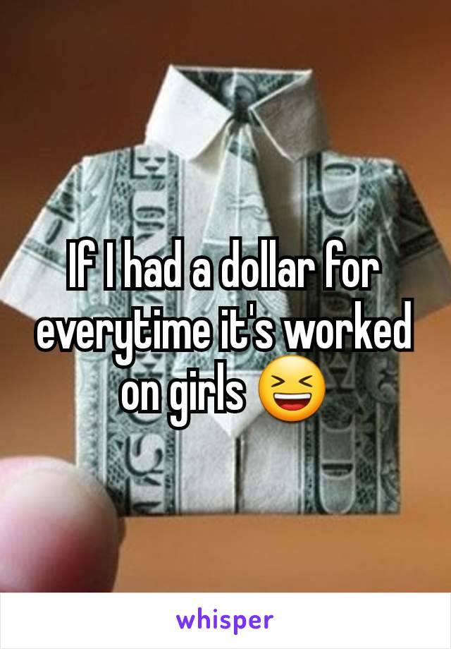 If I had a dollar for everytime it's worked on girls 😆