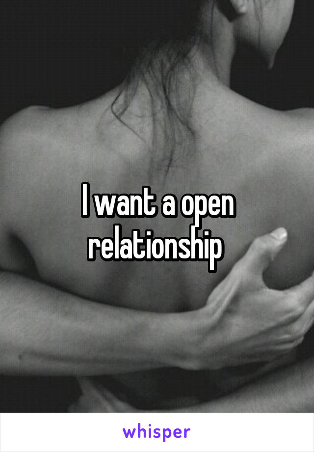 I want a open relationship 