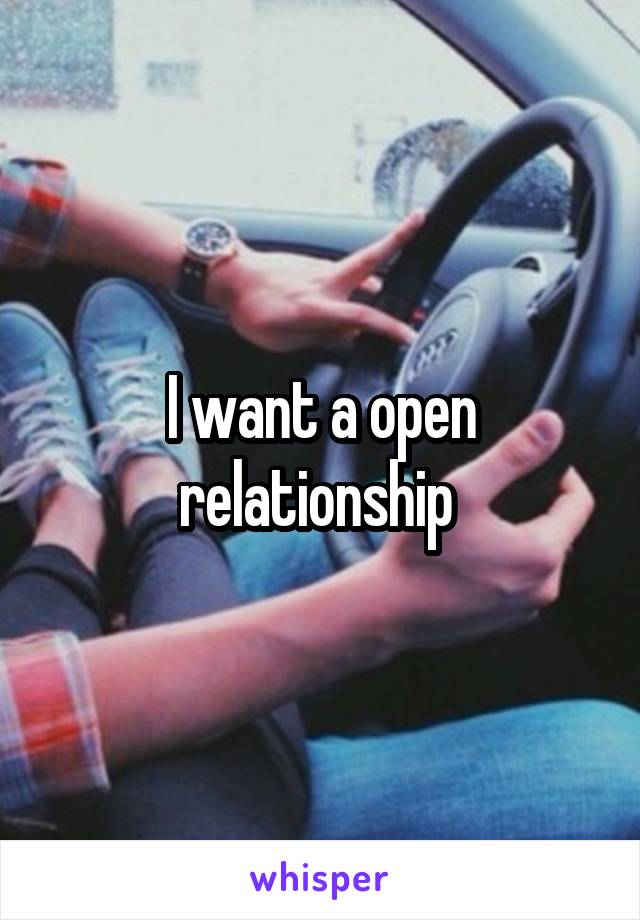 I want a open relationship 