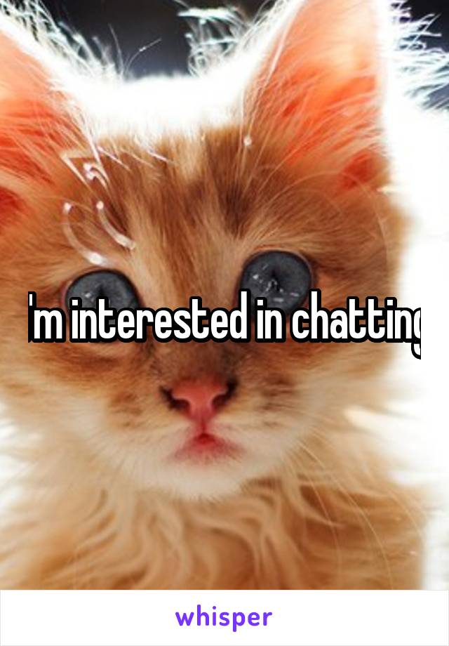 I'm interested in chatting