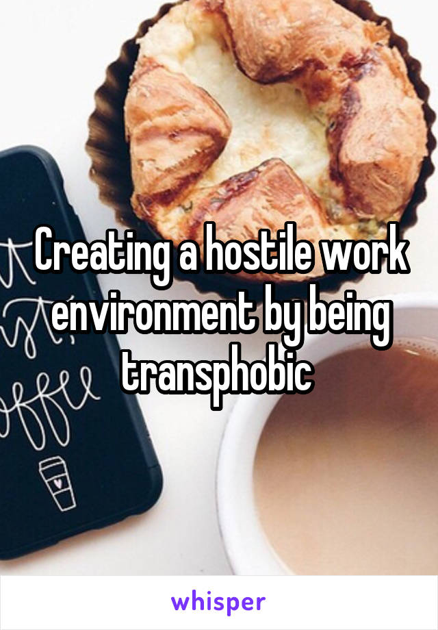 Creating a hostile work environment by being transphobic 