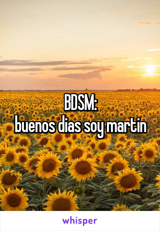 BDSM:
buenos dias soy martin