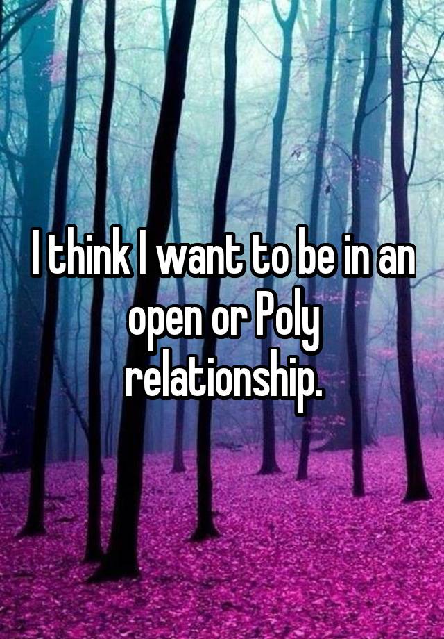 I think I want to be in an open or Poly relationship.