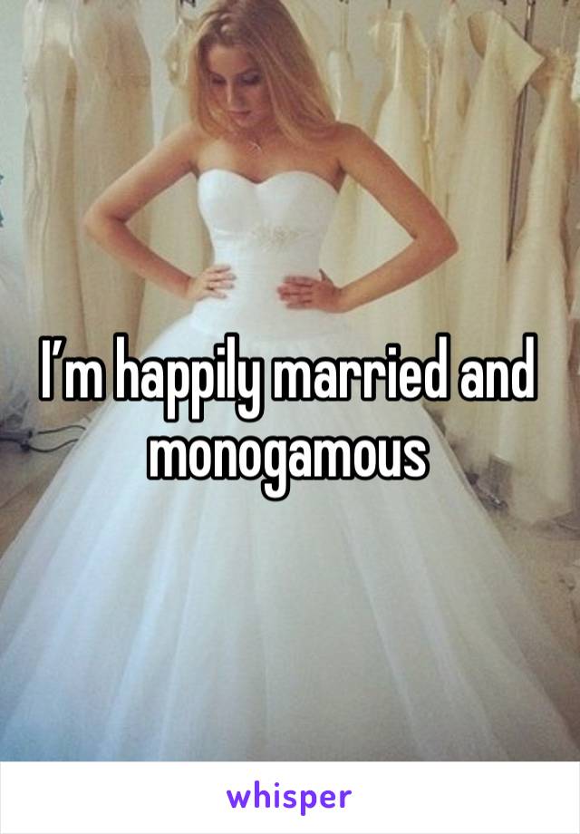 I’m happily married and monogamous 