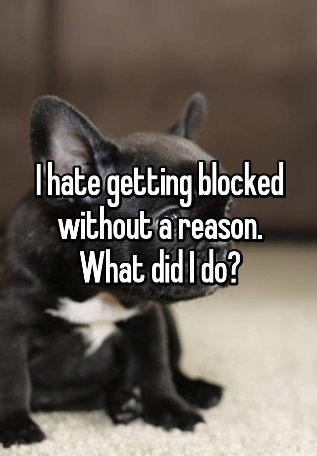 I hate getting blocked without a reason. What did I do?