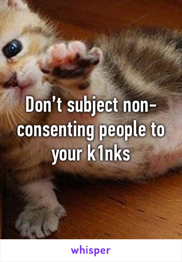 Don’t subject non-consenting people to your k1nks 