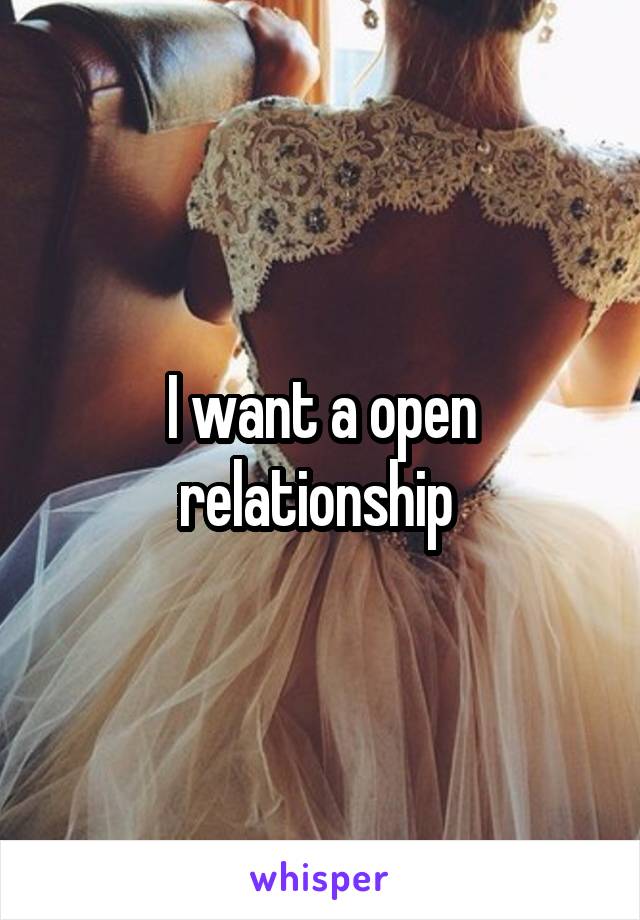 I want a open relationship 