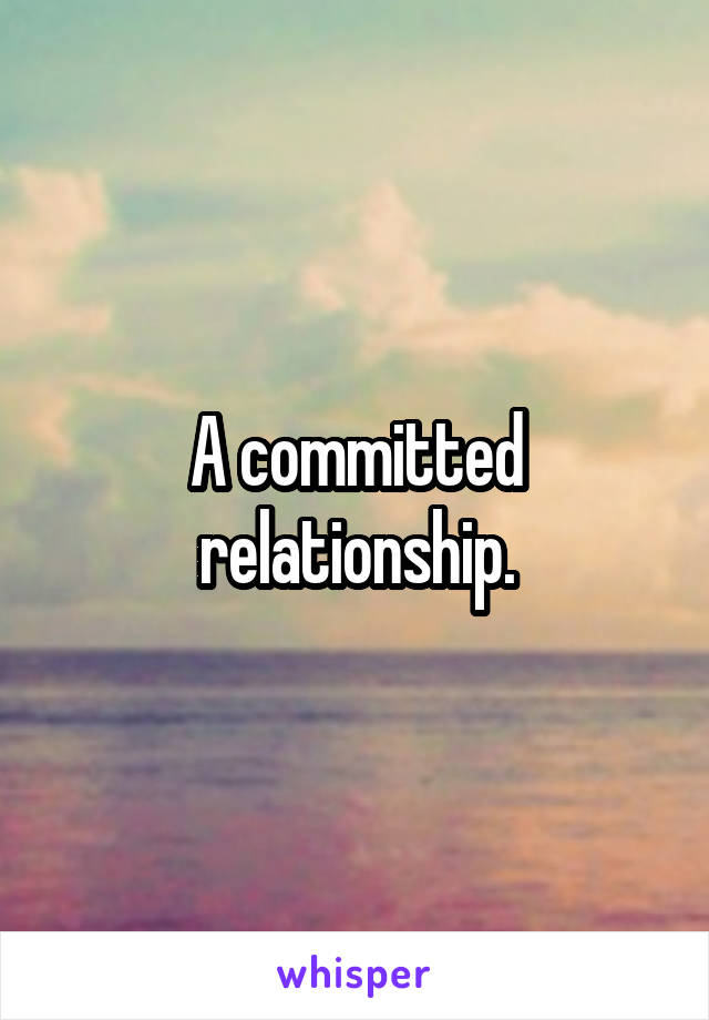 A committed relationship.