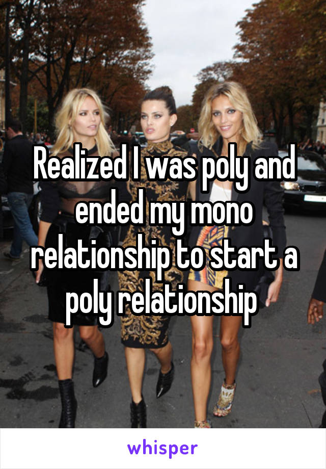 Realized I was poly and ended my mono relationship to start a poly relationship 