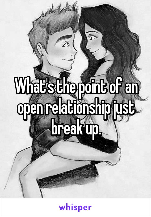 What's the point of an open relationship just break up.