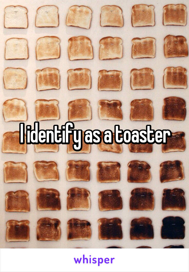 I identify as a toaster