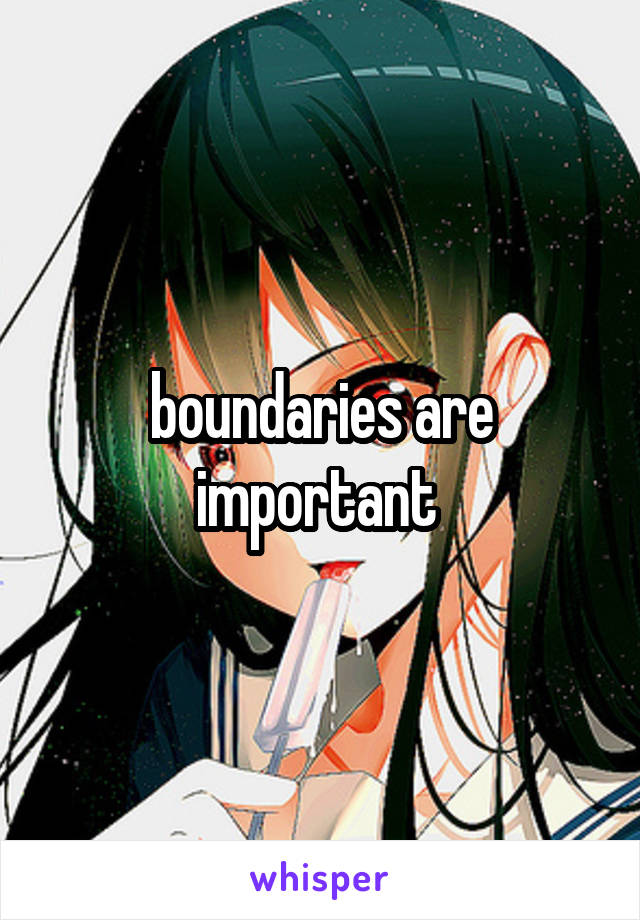 boundaries are important 