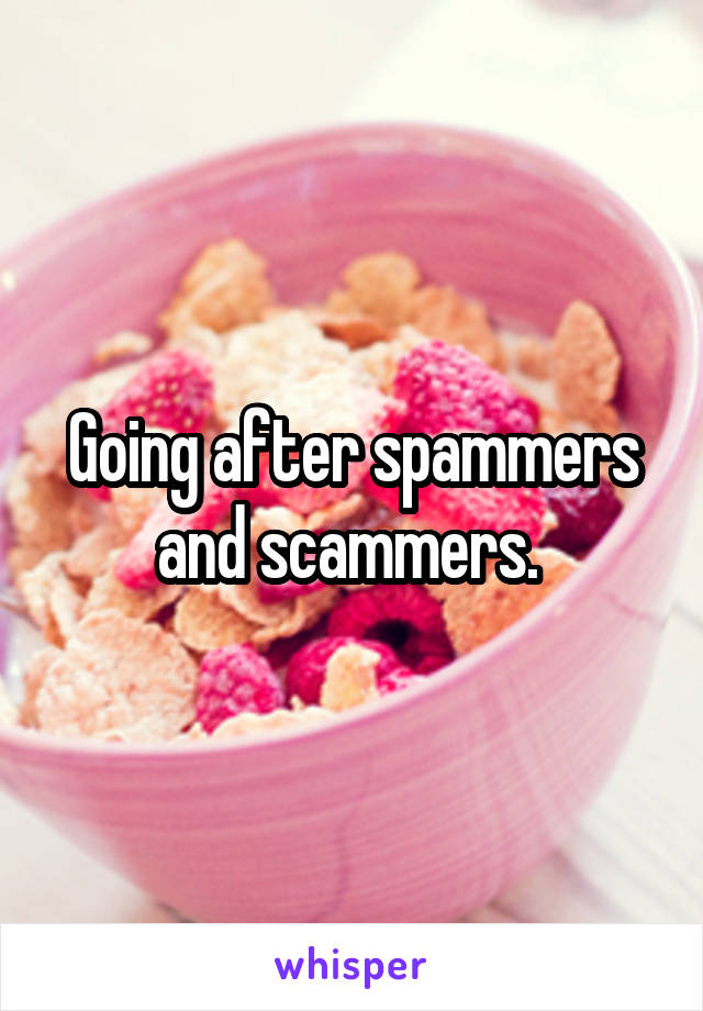 Going after spammers and scammers. 