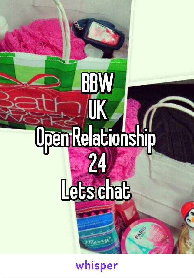 BBW
UK
Open Relationship 
24
Lets chat 