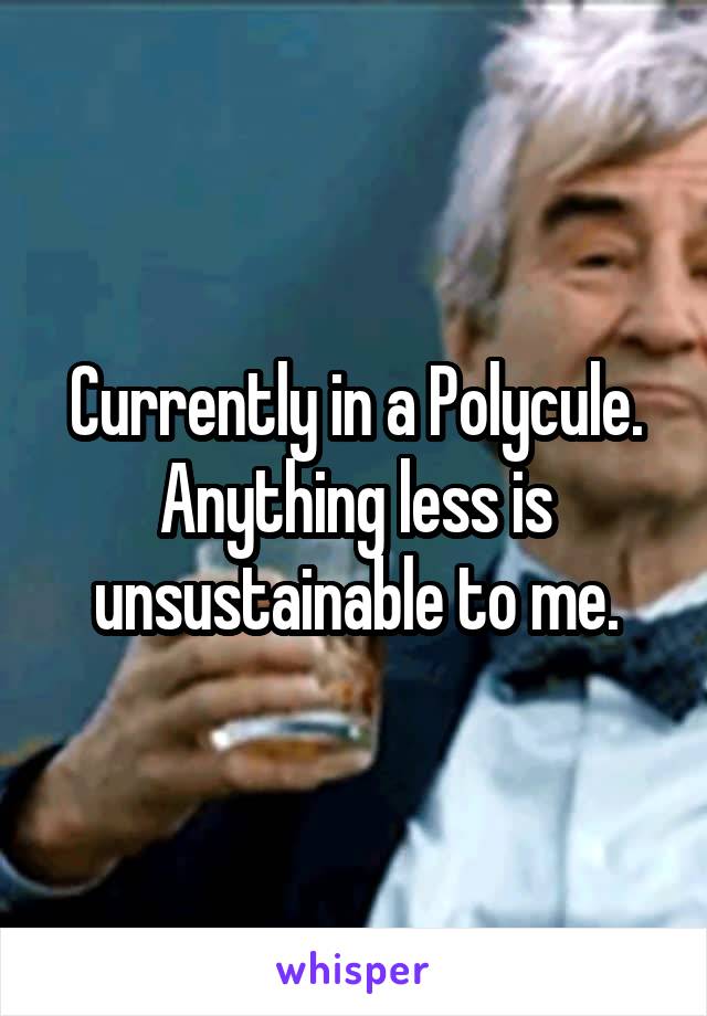 Currently in a Polycule.
Anything less is unsustainable to me.