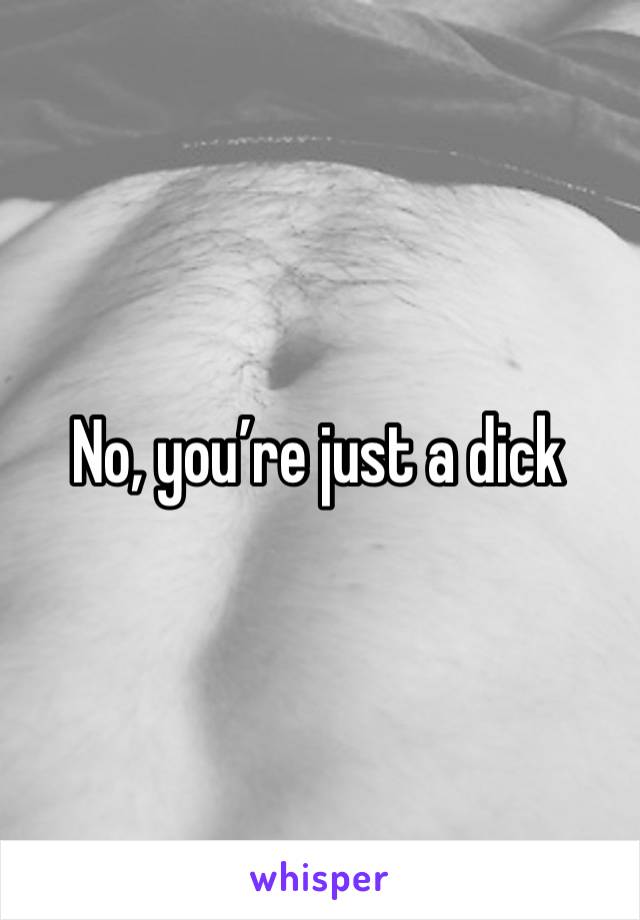 No, you’re just a dick