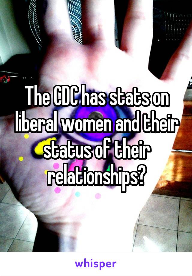 The CDC has stats on liberal women and their status of their relationships?