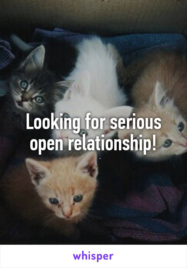 Looking for serious open relationship!