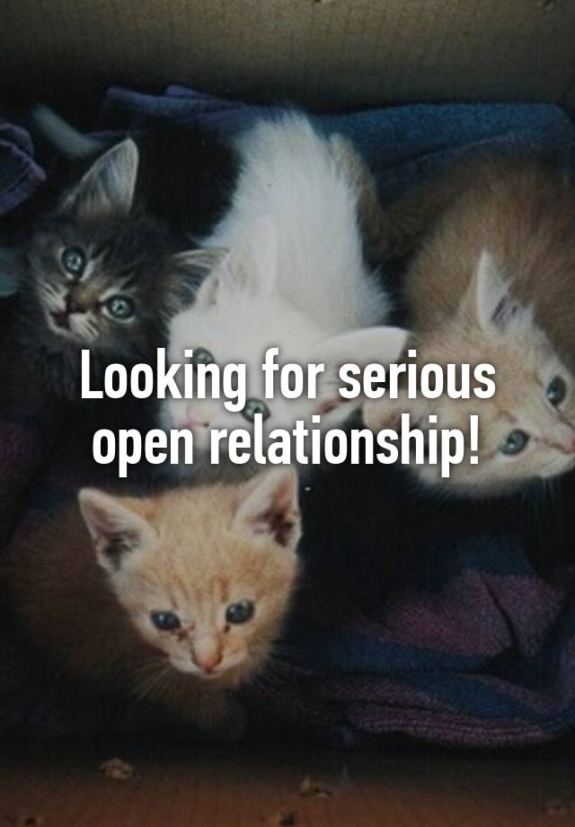 Looking for serious open relationship!