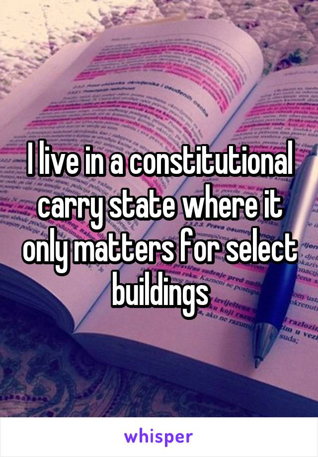 I live in a constitutional carry state where it only matters for select buildings