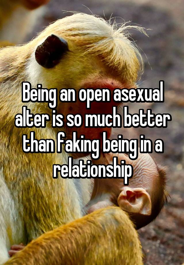 Being an open asexual alter is so much better than faking being in a relationship