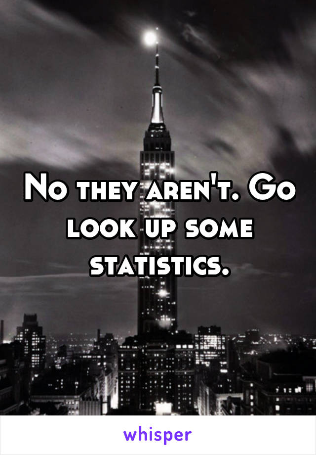 No they aren't. Go look up some statistics.