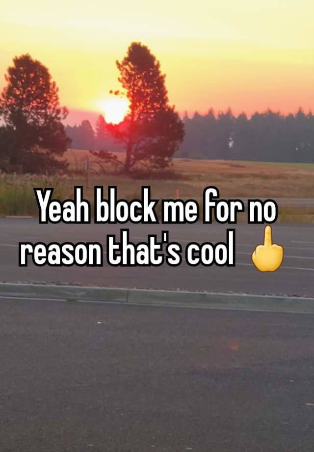 Yeah block me for no reason that's cool 🖕