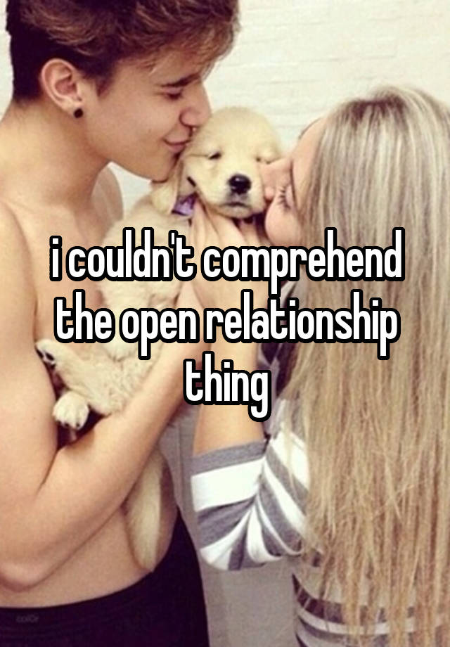 i couldn't comprehend the open relationship thing